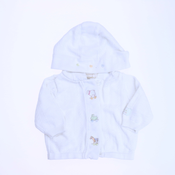 Stacy Claire Boyd Boys White Cardigan size: 0-6 Months - Picture 1 of 1
